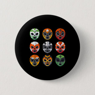 Lucha Libre Wrestling Maske Cinco De Mayo Mexikani Button