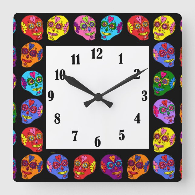 Lucha Quadratische Wanduhr (Vorderseite)