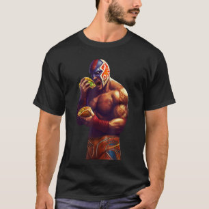 Luchador Eating Taco Mexikanischer Wrestling Lucha T-Shirt