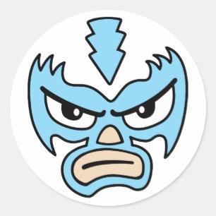 Luchador Liebe-blaue Maske Caroon stellen Runder Aufkleber