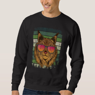Luchs Caracal Katze Sonnenbrille Sahara Safari Wil Sweatshirt