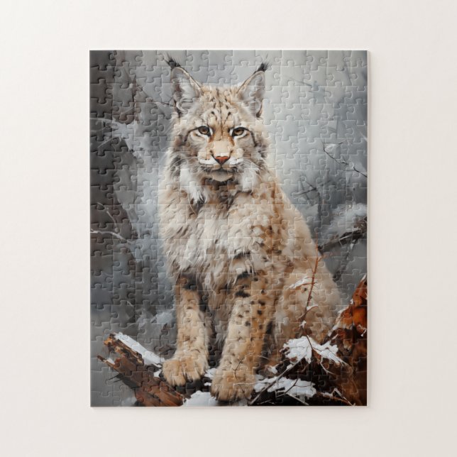 Luchs im Winter (Vertikal)