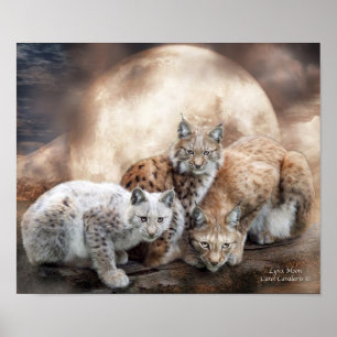 Luchs-Mond-Kunst-Plakat/Druck Poster