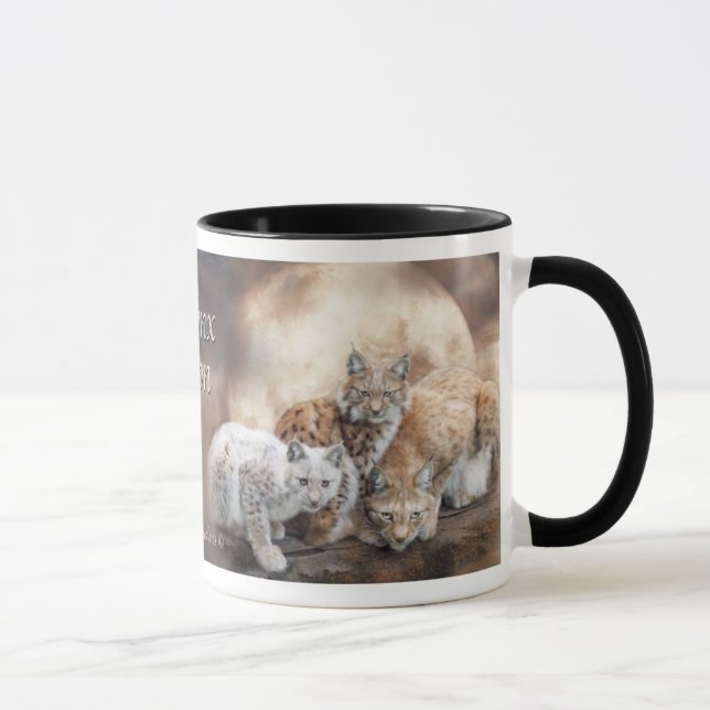 Luchs-Mond-Kunst-Tasse Tasse (Rechts)