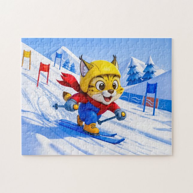 Luchs-Skilauf Riesenslalom im Winter (Horizontal)