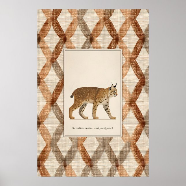 Luchs Tierillustration Poster Wilde Katze Kunst Dr (Vorne)