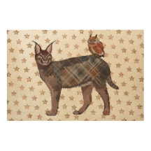 LUCHS u. EULE hölzerne Leinwand