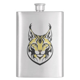 Luchs, wilde Katze Flachmann