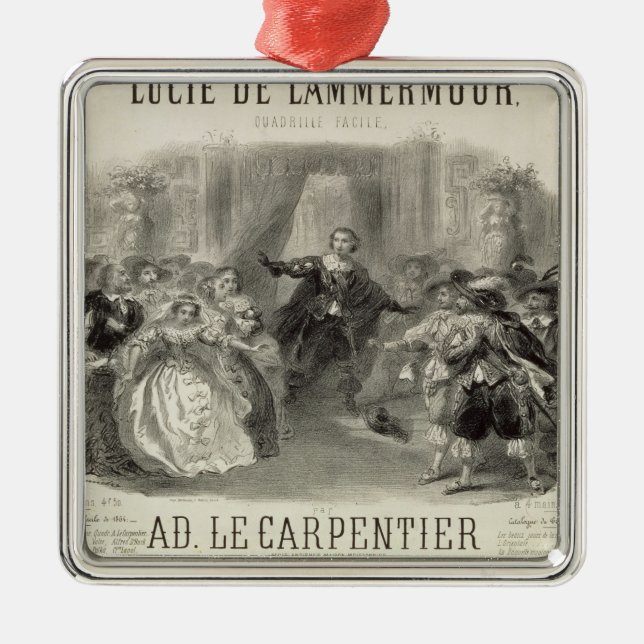 Lucia de Lammermoor' die Oper Silbernes Ornament (Vorne)