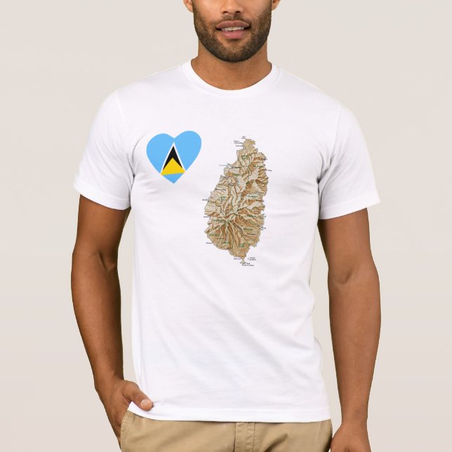 Lucia Flag Herzstück und Karte T - Shirt (Vorderseite)