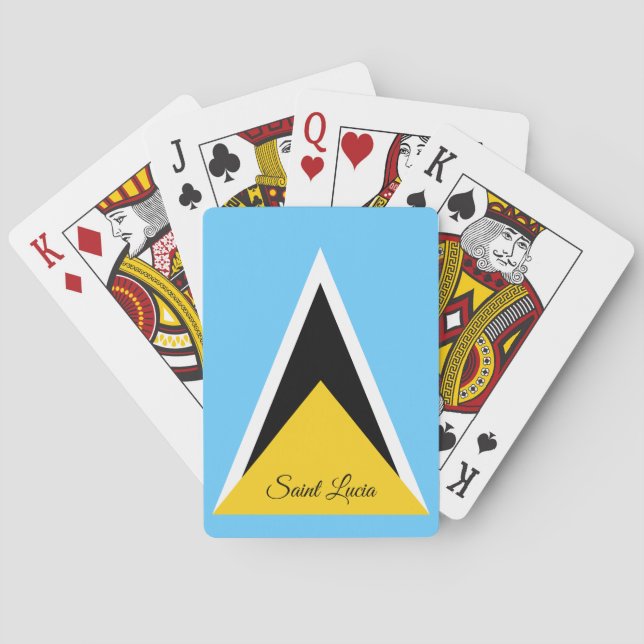 Lucia Flag Spiele, Saint Lucia Spielkarten (Rückseite)
