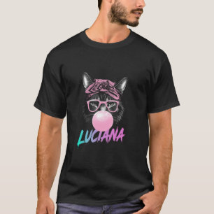 LUCIANA Adorable girl name with niedlich Cat T-Shirt
