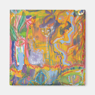 Lucid Dreamer Pink Rainbow Abstrakte Malerei Art T Magnet
