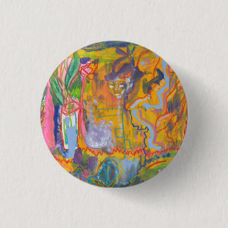 Lucid Dreamer Pink Rainbow Abstrakte Malerei Button