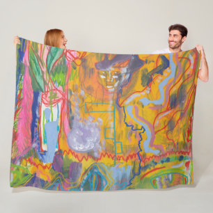 Lucid Dreamer Rosa Regenbogen Abstrakte Malerei Ku Fleecedecke