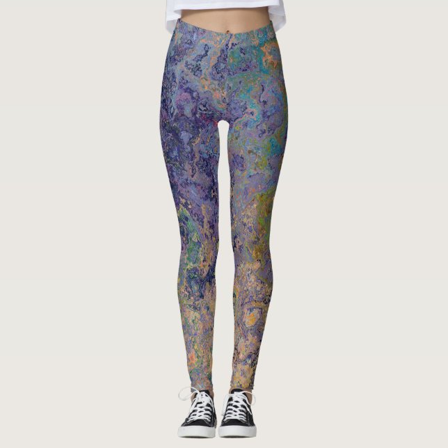 Lucid Dreams Alkohol Tinte Abstrakt Leggings (Vorderseite)