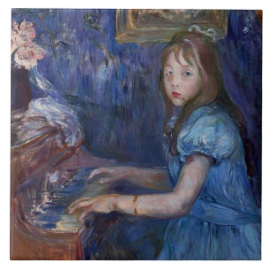 Lucie Leon am Klavier (von Berthe Morisot) Fliese