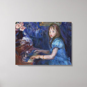 Lucie Leon am Klavier (von Berthe Morisot) Leinwanddruck