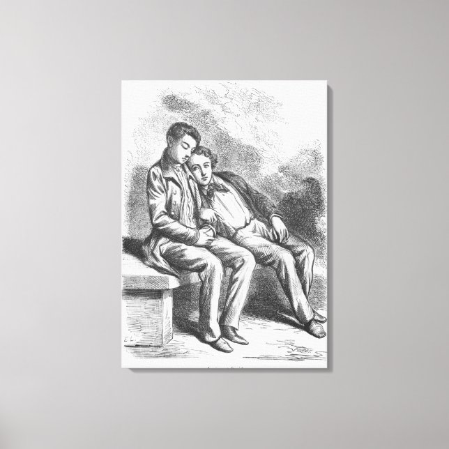 Lucien de Rubempre und David Sechard Leinwanddruck (Vorderseite)