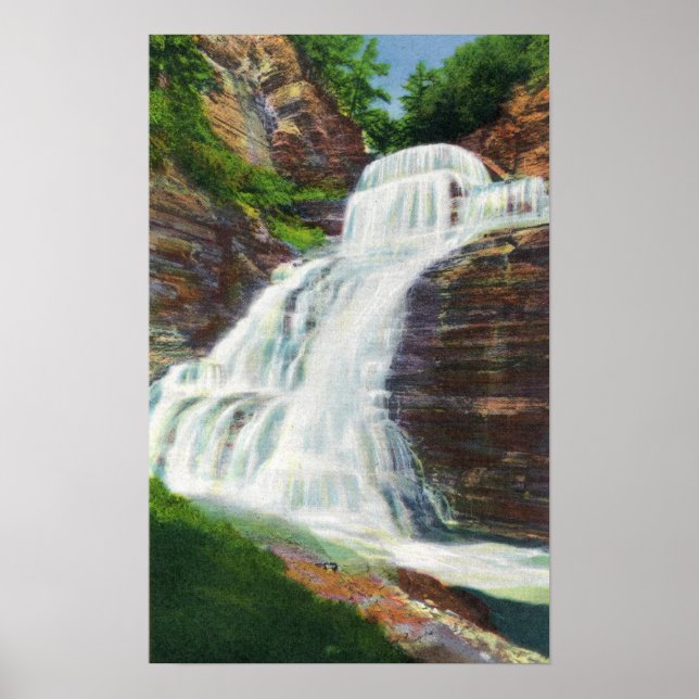 Lucifer Falls View in Robert H. Treman Staat Poster (Vorne)