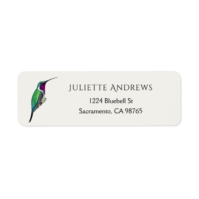 Lucifer Hummingbird Return Address Label (Vorne)