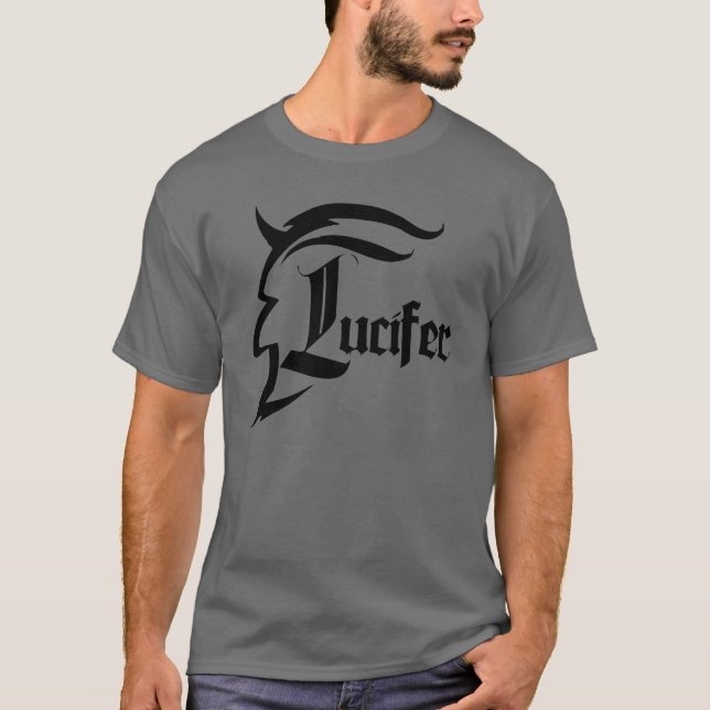 Lucifer Shirt-Schwarzes T-Shirt (Vorderseite)
