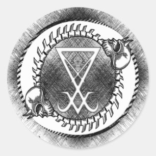 Lucifer sigil runder Aufkleber