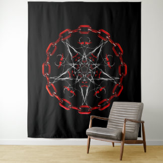 Lucifer Star Gothic Fraktal Kunst Wandteppich