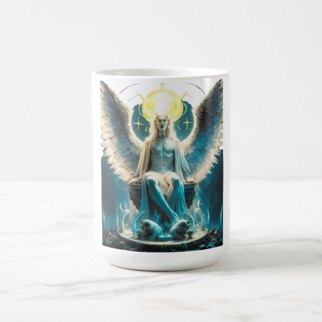 Lucifer stellt sein Licht und seine Eigenschaft da Kaffeetasse (Mittel)