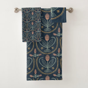Lucile Floral Botanisches Tragemuster Deep Lee Badhandtuch Set