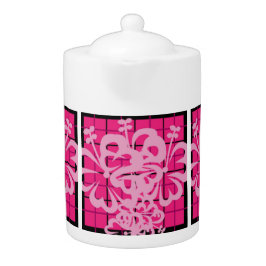 Lucillia Kariert Pink Florah Teapot
