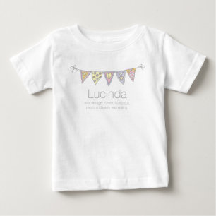 Lucinda Mädchenname bedeutet bunte Flagge T - Shir Baby T-shirt