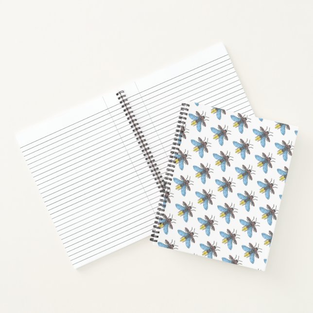 Luciole (blanc motif) - Carnet (Intérieur)