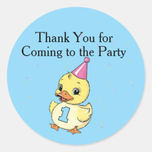 Luck Duck Birthday Party Duckie Paper Cup Runder Aufkleber