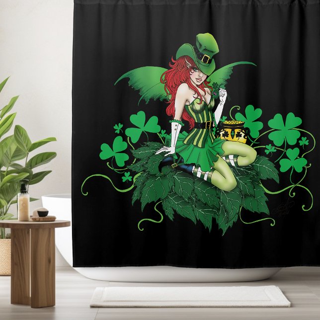 Luck Irish Fairy Green Duschvorhang (Von Creator hochgeladen)