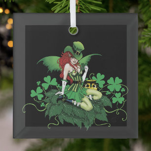 Luck Irish Fairy Green Ornament Aus Glas