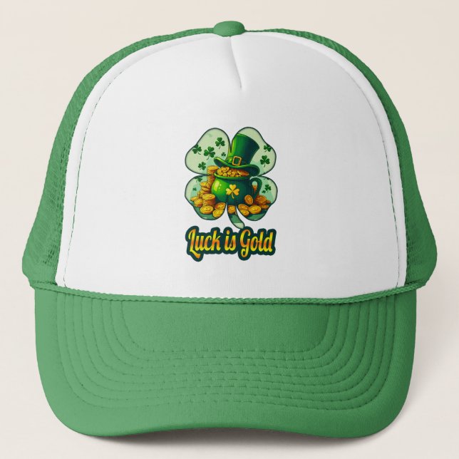 Luck Is Gold St Patrick’s Day - boné Truckerkappe (Vorderseite)