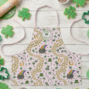 Luck & Joy Coins & Green Kleeblatts St Patricks Da Schürze