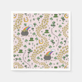 Luck & Joy Coins & Green Kleeblatts St Patricks Da Serviette