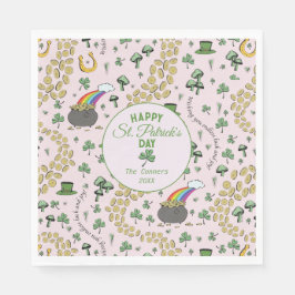 Luck & Joy Coins & Green Kleeblatts St Patricks Da Serviette