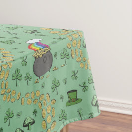 Luck & Joy Coins & Green Kleeblatts St Patricks Da Tischdecke