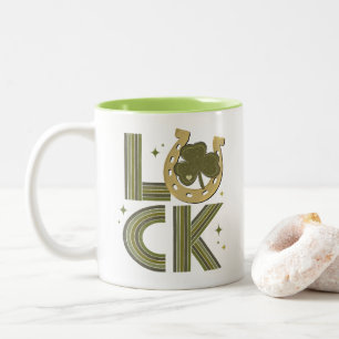 Luck Kleeblatt Horseshoe St Patrick's Day Zweifarbige Tasse