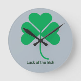 Luck of the Irish Runde Wanduhr