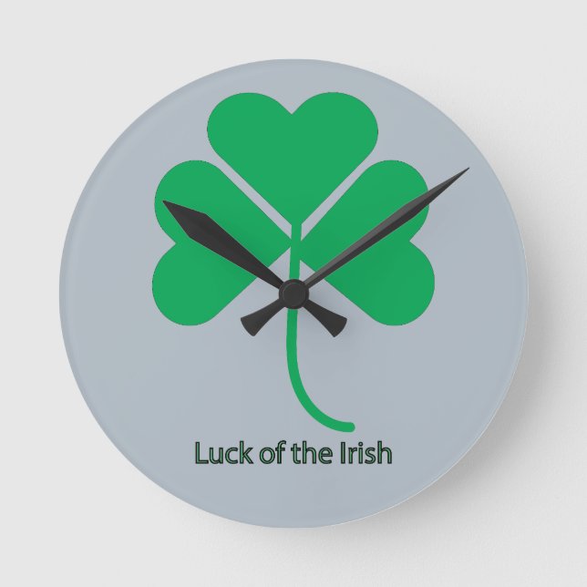 Luck of the Irish Runde Wanduhr (Vorderseite)