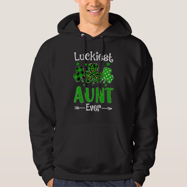Luckiest Aunt Ever Patricks Day Shamrock Leopard P Hoodie (Vorderseite)