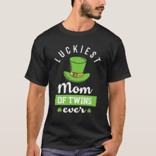 Luckiest Mom Of Twins Ever Pregnancy Announcement T-Shirt