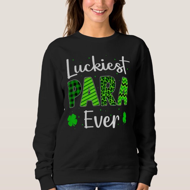 Luckiest Para Ever Kleeblatt Lucky Leopard Sweatshirt (Vorderseite)
