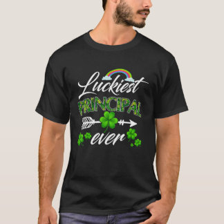 Luckiest Principal Ever Shamrock Irish Teacher Pat T-Shirt