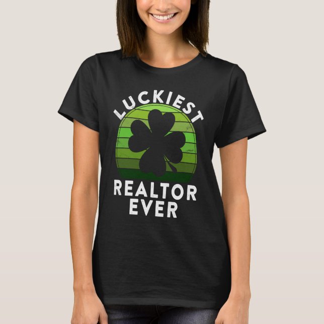 Luckiest Realtor Ever  Shamrock Sunset St Patricks T-Shirt (Vorderseite)