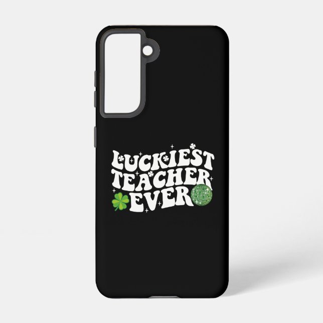Luckiest Teacher je Disco Kleeblatt Samsung Galaxy Hülle (Rückseite)